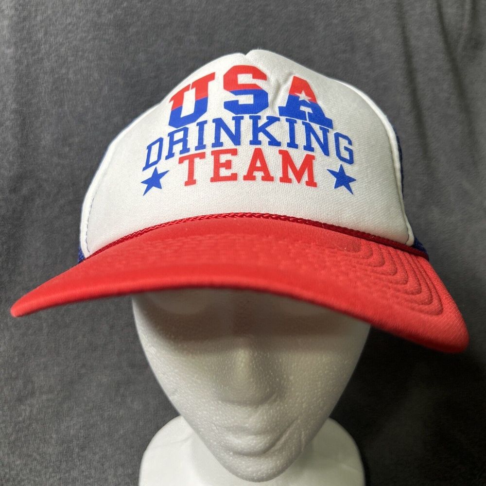 Otto SnapBack Mesh Trucker Hat USA DRINKING TEAM Adjustable Novelty Cap